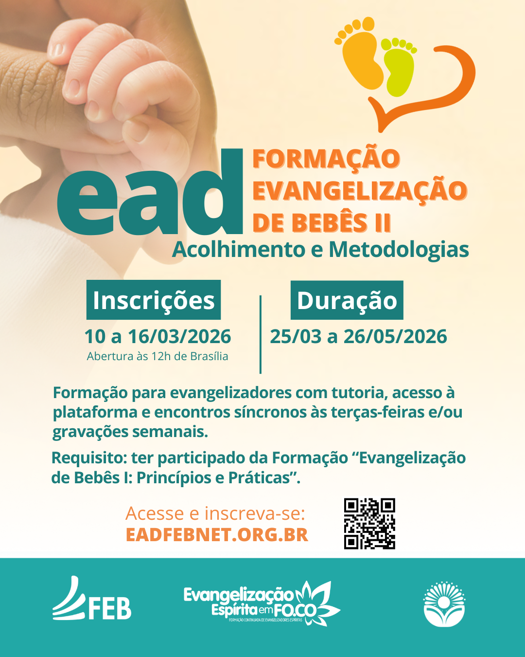 Inscrições abertas | Formação “Evangelização de bebês 2: Acolhimento e Metodologias”, turma 1º/2026
