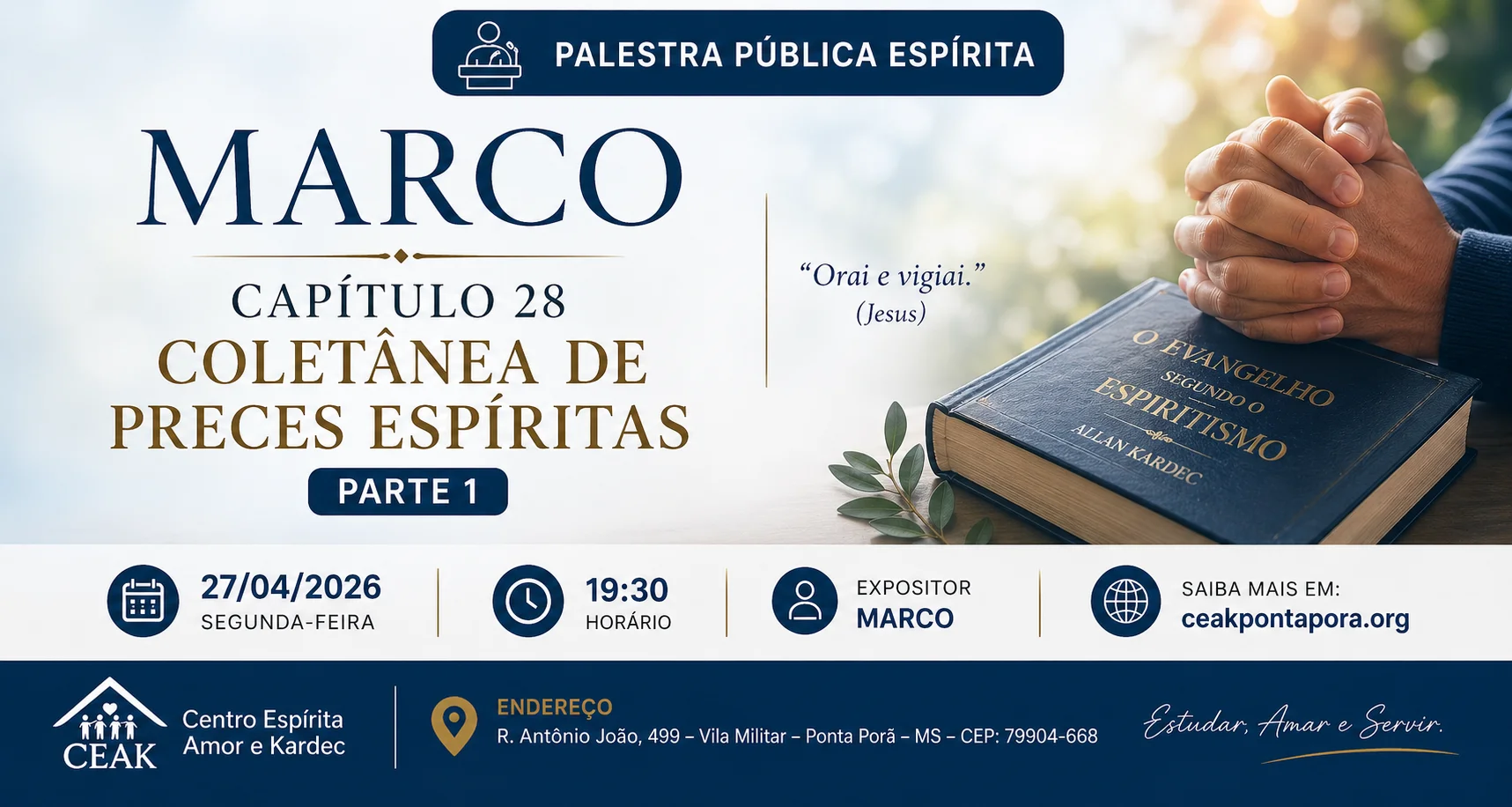 Importância da prece na vida espiritual.